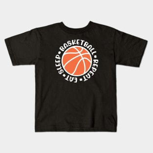 Eat Sleep Basketball Repeat Boys Girls Cute Funny Kids T-Shirt